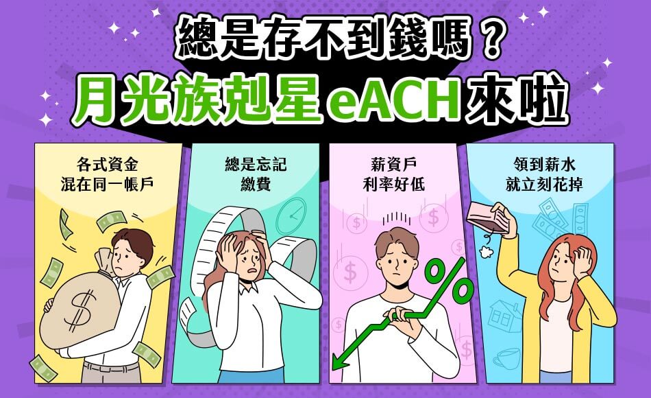 申請遠東商銀「他行存款轉入」服務，完成eACH授權扣款設定，月月自動扣款，儲蓄不費力，薪資與儲蓄帳戶分開管理，第一桶金就在Bankee!