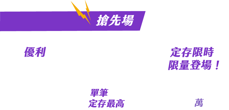 搶先場，優利1.67% 定存限時限量登場！單筆定存最高300萬元